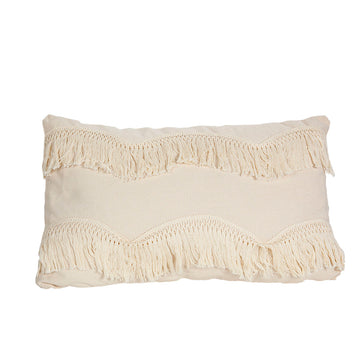 Cushion Romimex White With tassles