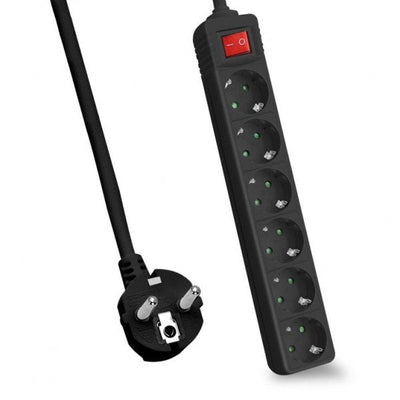 Helos Power Strip Classic, 6 Sockets Black 3,0M, With Switch — image 1