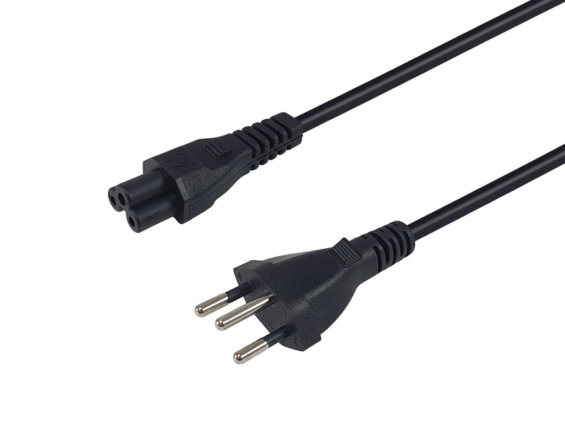 Equip Cable Power T12 -C5 H/M Black 1.80M Pvc