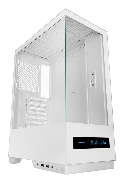 Mars Gaming Box Semitorre ATX Mc-pulsar White ATX / Glass Tempered / USB 3.0 X1 / USB 2.0 X1 / USB-C X1 / LCD  — image 1