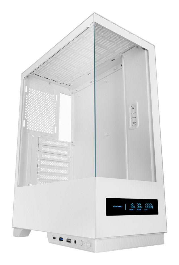 Mars Gaming Box Semitorre ATX Mc-pulsar White ATX / Glass Tempered / USB 3.0 X1 / USB 2.0 X1 / USB-C X1 / LCD
