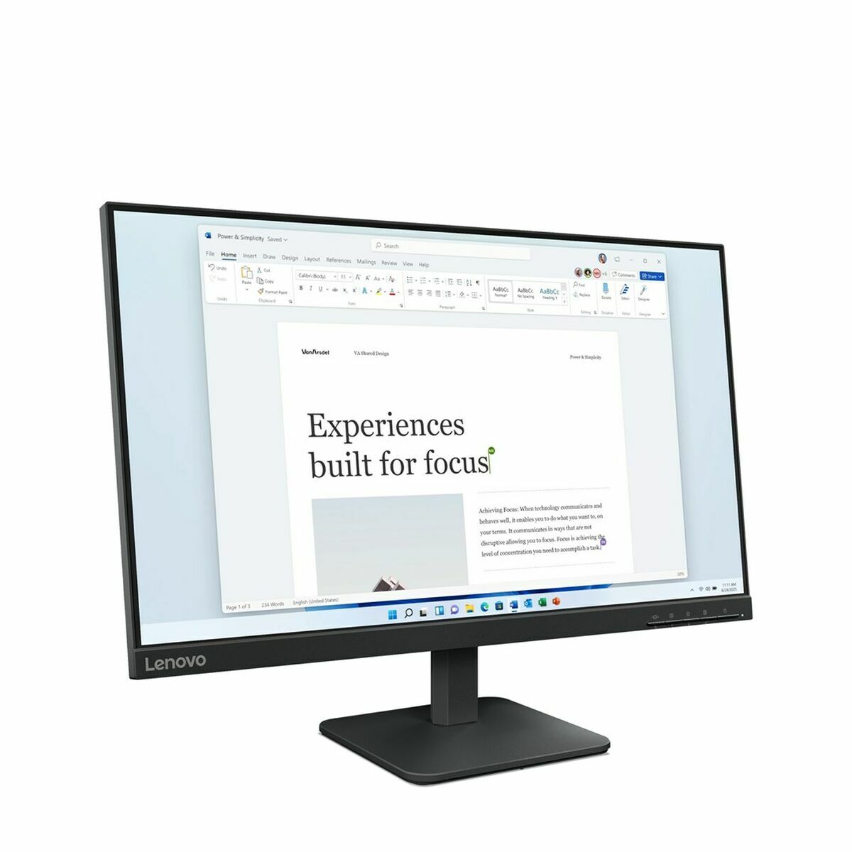 Lenovo Monitor Lenovo 68C2Kac1Eu Full Hd 24" 23,8"