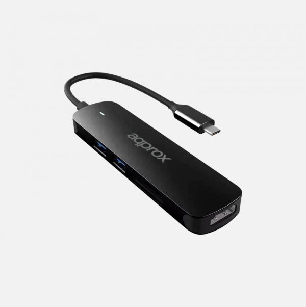 Approx Hub 5 Ports USB 3.0 Type C Black 2XUSB3.0, Hdmi, Sd, microSD/ USB-C