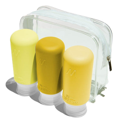 Botellas Travel With Case Transparent 3 Botellas Travel Silicone 98ML, Recipientes Travel Líquidos Silico — image 1