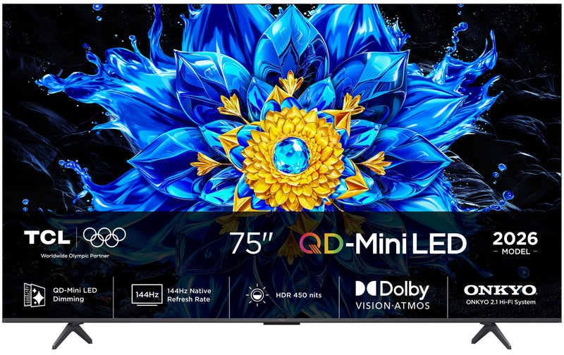 Tcl 75P8L Black TV Smart TV 75 QLED UHD 4K Hdr 144 HZ