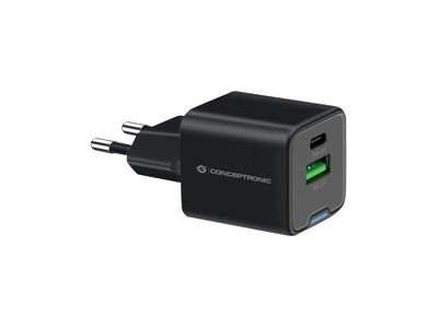 Conceptronic Charger 2PORT 20W,1x USB-C,1x USB-A 1.5M Sw — image 1