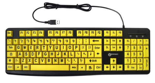 Geemarc Telecom 3521350020762 Keyboard Universal USB QWERTY Black Yellow