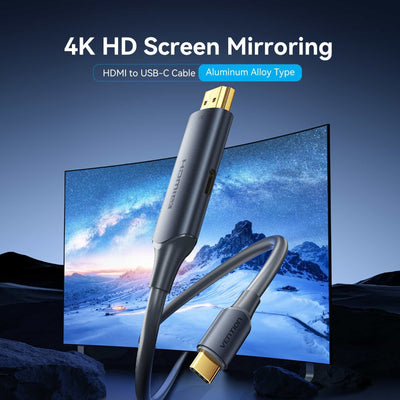 Vention Cable Converter HDMI 2.0 4K Ablhg USB Type-c Male HDMI Male USB Type-c PD 1.5M Grey — image 1