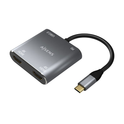 Aisens Converter USB-C a 2x HDMI 4K Sst Mst/USB 2.0/USB-C Pd 60W - USB-C/M-2x HDMI/H-usb-a/H-usb-c/H - 15CM -  — image 1