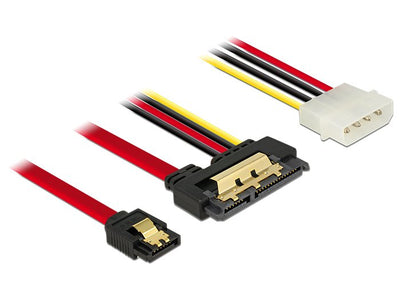 Delock Cable SATA 6GB S 7 Pin Connector Female + Molex 4 Pin Power Connector Male SATA 22 Pin Connector Female — image 1