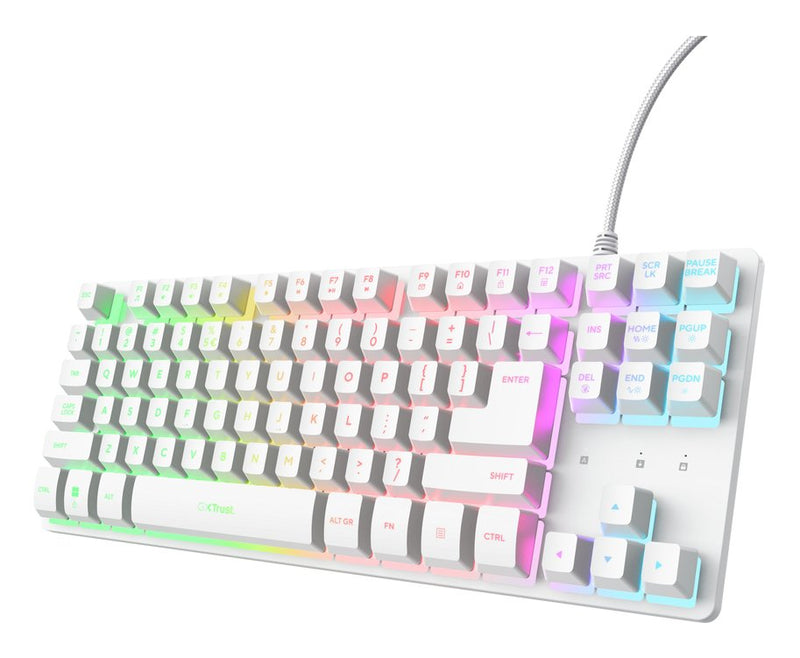 Trust Keyboard Gxt 833 Thado Compacto USB 2.0 Cable 1.5M Iluminacion RGB Colour White
