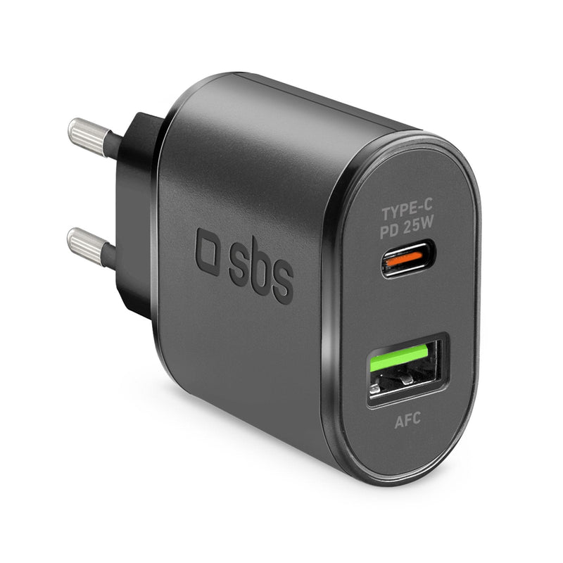 Sbs Wall Charger 1x USB Type C Pd 25W + 1x USB Afc