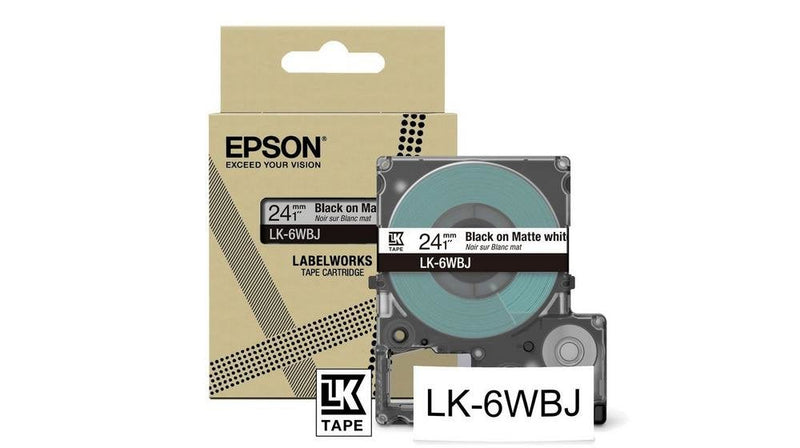 Epson Labelworks LK-6WBJ Black Sobre White Matte Roll (2 4CM X 8M) 1 Cinta(s) Box Colgar Cartridge Tape Labelw