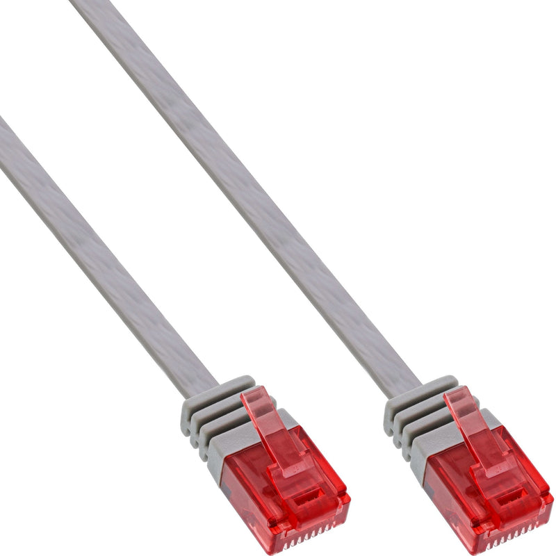 Inline Flat Ultraslim Network Cable U/UTP CAT.6 Gigabit Ready Grey 5M