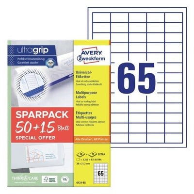 Avery Zweckform Labels 38,0 X 21,2MM, White — image 1