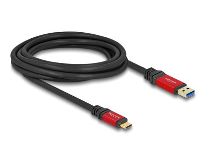 Delock 80619 USB Cable 10Gbps USB Tipo-a Male a USB Type-c™ Male 3M Red Metal — image 1