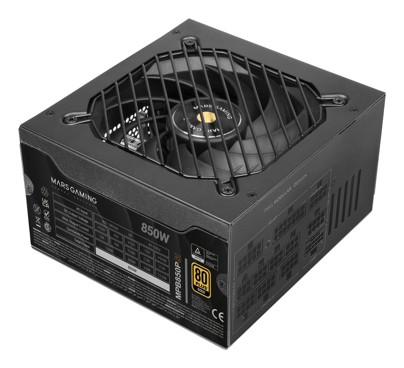 Mars Gaming Power Supply 850W Modular ATX 3.1 80 + Gold 140MM Silent Black