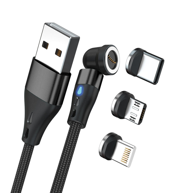Realpower Magnetic Cable 3 AMP,20CM, Black With Adaptern