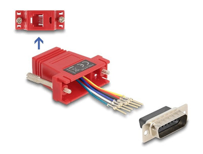 Delock D-sub 15 Pin Connector Male a RJ12 Connector Female Kit Assembly Red — image 1