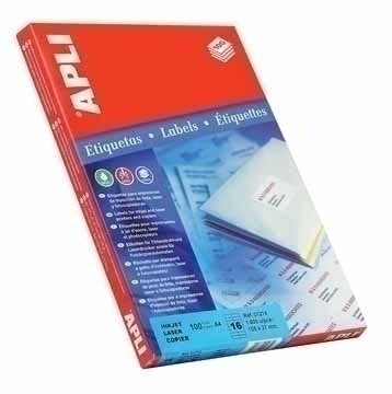 Apli Labels Permanentes Blancas 48.5 X 16.9MM - 100 Hojas