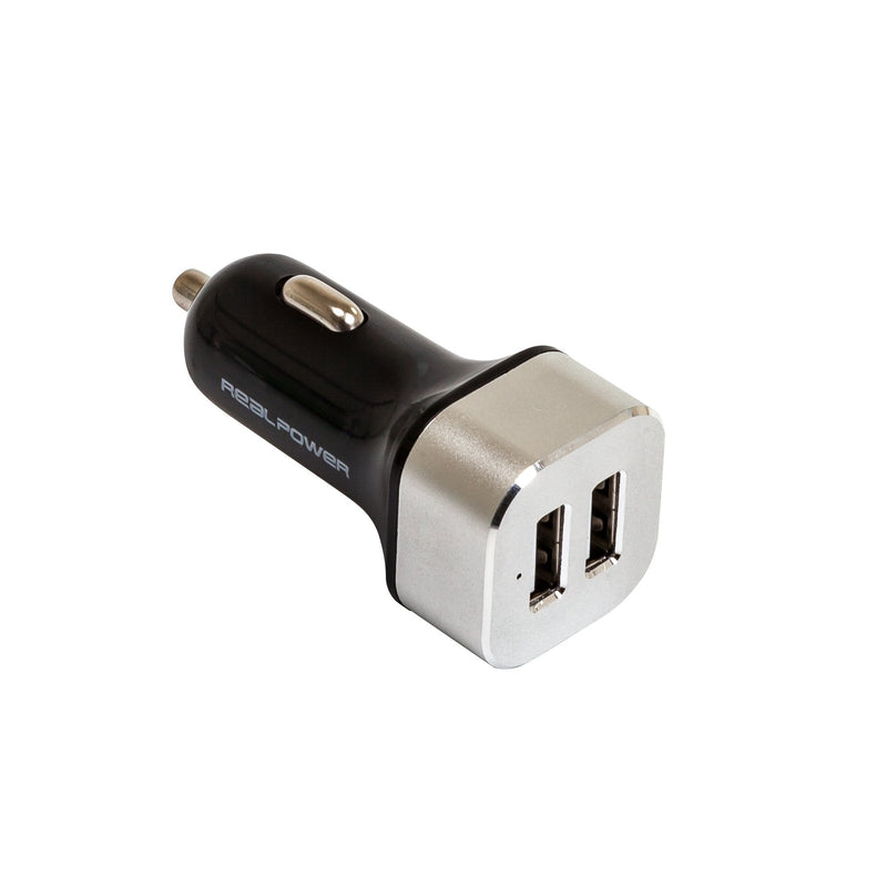 Realpower 176635 Charger Dispositivo Mobile Phone Auto Black Silver