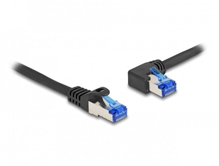 Delock 80219 Network Cable RJ45 CAT.6A S/FTP Recto / Acodado a Izquierda 2M Black