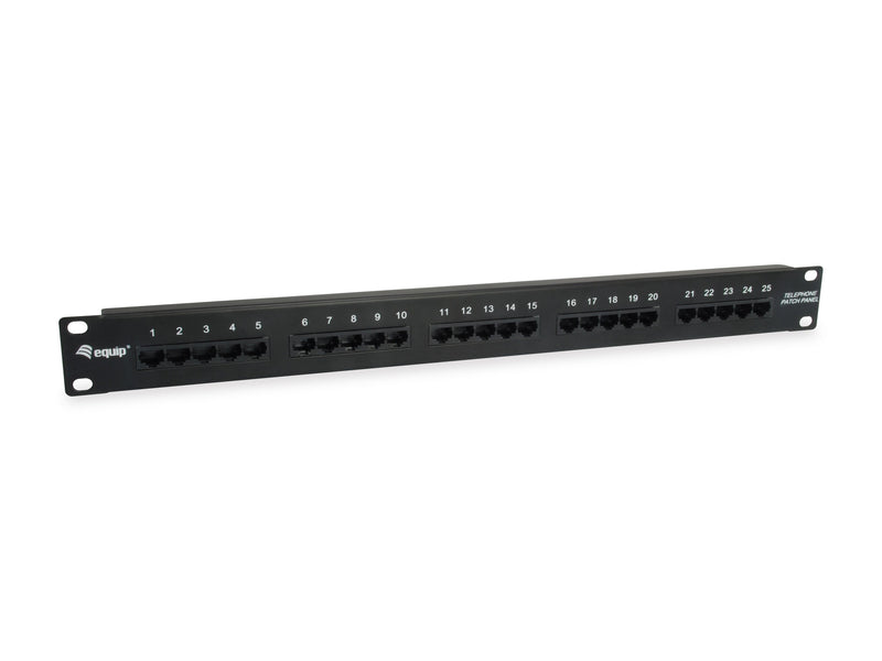 Equip Patchpanel 25x RJ45 CAT3 19 1HE ISDN Black