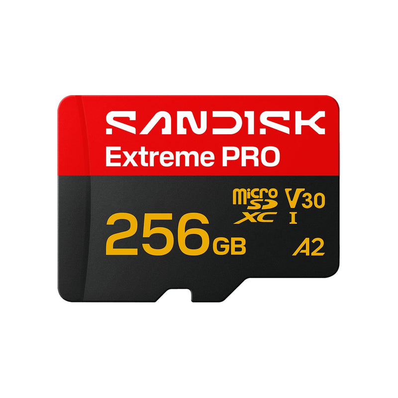SanDisk Extreme Pro Memory Card Flash Adapter SD Included 256GB A2 / Video Class V30 / Uhs-i U3 Microsdxc Uhs-