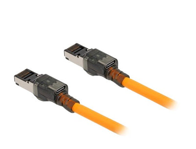 Delock 80410 Network Cable RJ45 With Función Buscador Port USB Type-c™ Self Tracing CAT.6A S/FTP 3M Orange — image 1