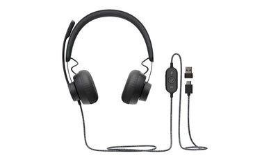 Logitech Headphones Zone Wired/ With Microphone/ USB/ Black 981-000875 — image 1