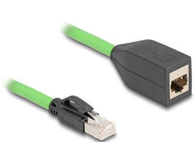 Delock RJ45 Network Cable Alargador CAT.6A Connector Male a Female Sf UTP Schleppkettentauglich Pur (tpu) 1M G — image 1