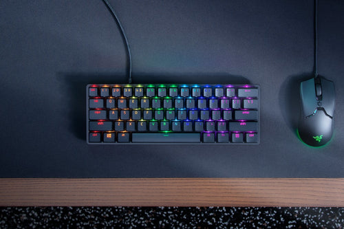Razer Huntsman Mini 60% Optical Gaming Keyboard, Purple Switch, Nordic Layout, Wired, Black — image 1