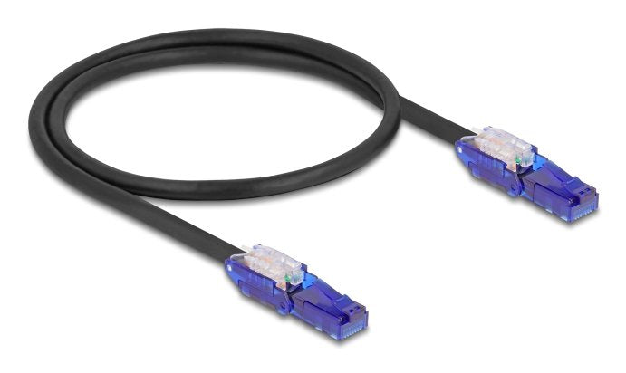 Delock RJ45 Network Cable CAT.6 UTP With 180° Winkelbaren Connectors Male Black 0,5M