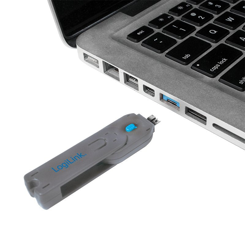 Logilink USB Port Blocker Padlock Ports USB Grey 1X Key 4X Cerraduras