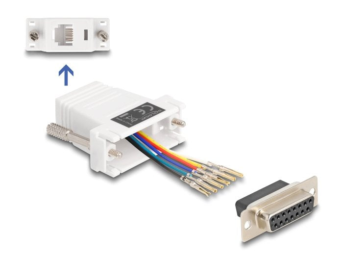 Delock D-sub 15 Pin Connector Female a RJ12 Connector Female Kit Assembly White