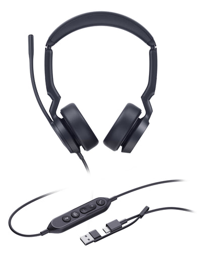 Yealink Headphones UH44 Dual Teams USB-C/a Alámbrico Diadema USB Type-c USB Type-a Black — image 1