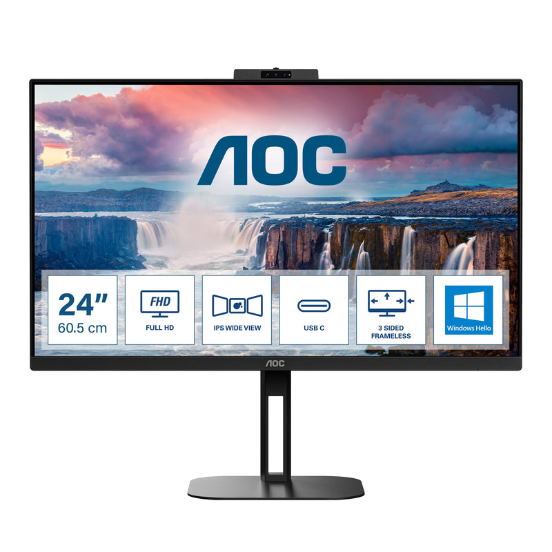 AOC Monitor 24V5CW Bk 23.8 HDMI DP USB