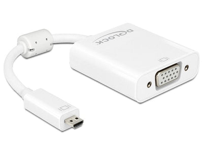 Delock Cable Adapter Micro Hdmi-d Connector Male VGA Connector Female With Audio White — image 1