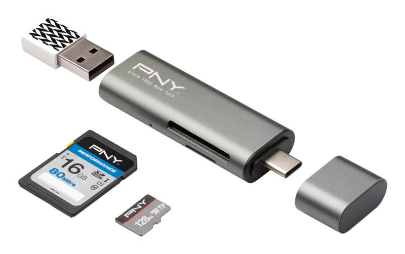 Pny Card Reader External USB Type-c microSD / SD / Connection USB a/H R-TC-UA-3N1E01-RB