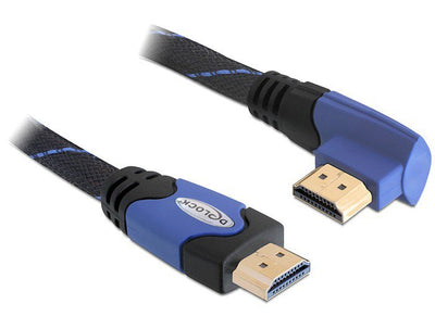 Delock HDMI Cable a Male HDMI a Male Angular 4K 3M Black/Blue — image 1