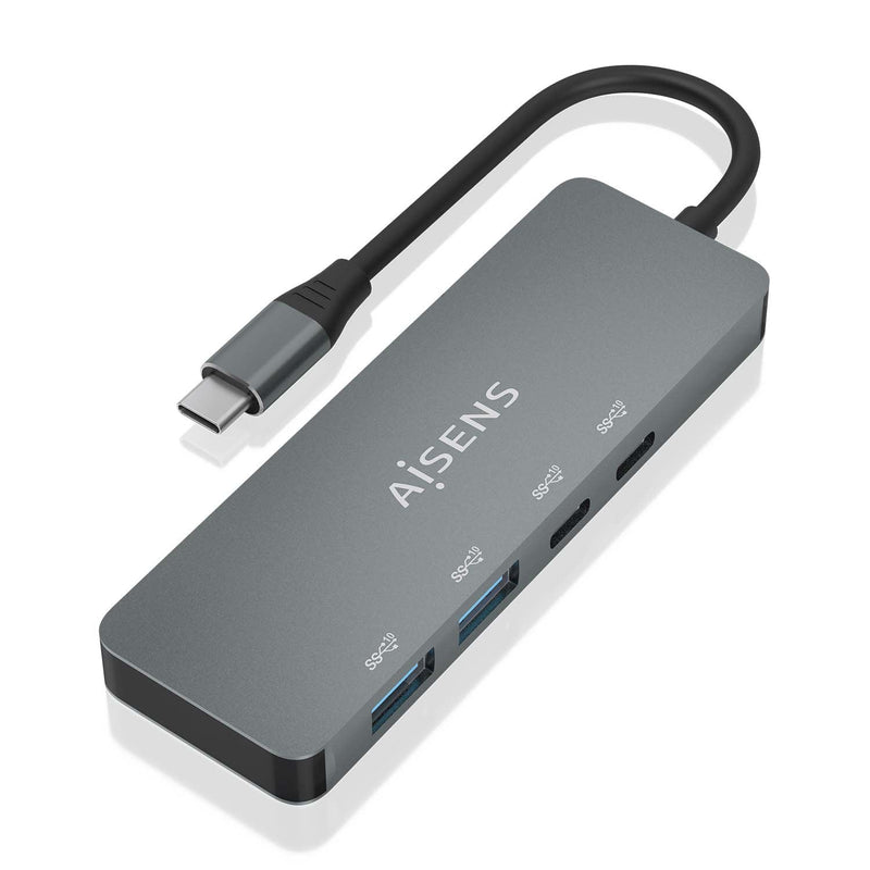 Aisens Hub USB 3.2 GEN2 10G Usb-c, USB-C/M-2x USB-C/H-2x USB-A/H, Grey 15CM