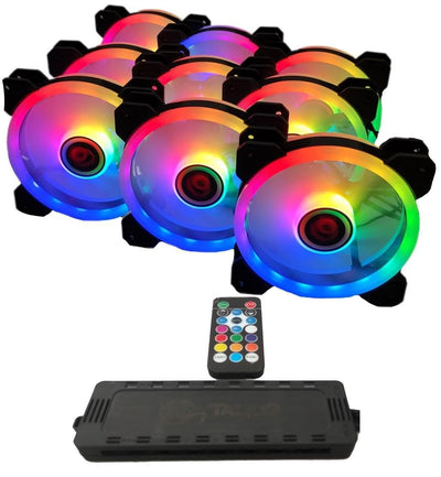 Talius Iris Spectrum ARGB/Cronos Pack 9 Fans 120MM + Centralita. Colour Black — image 1