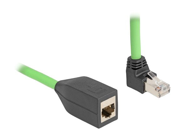 Delock RJ45 Network Cable Alargador CAT.6A Connector Male Arriba Angulado a Connector Female Sf UTP Schleppket