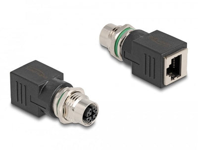 Delock M12 Adapter X-kodiert 8 Pin Female a RJ45 — image 1