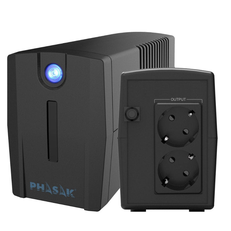 Phasak UPS Line Interactive Ottima 660VA Interactive 660VA-360W 2 Salidas Formato Tower