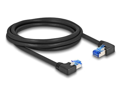 Delock RJ45 Network Cable CAT.6A S/FTP Rechts / Links Angular 2M Black — image 1