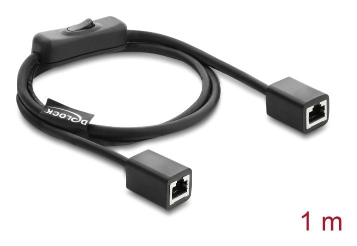 Delock RJ45 Cable Connector Female a Female With Switch CAT.6 F UTP 1M - Conmutación Network Black