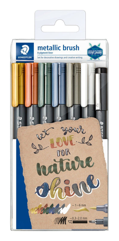 Staedtler Marker Metalizado And Pincel White 6 Pieces And 1 Pigm. — image 1