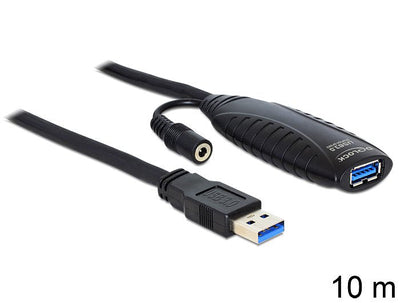Delock Cable USB3.0A - a M/H 10.00M Activo Black — image 1