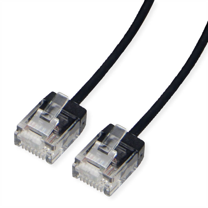 Roline UTP Datacenter Network Cable CAT.6A (class Ea), Lsoh, Slim, Extra Kurzer Plug Black 2M